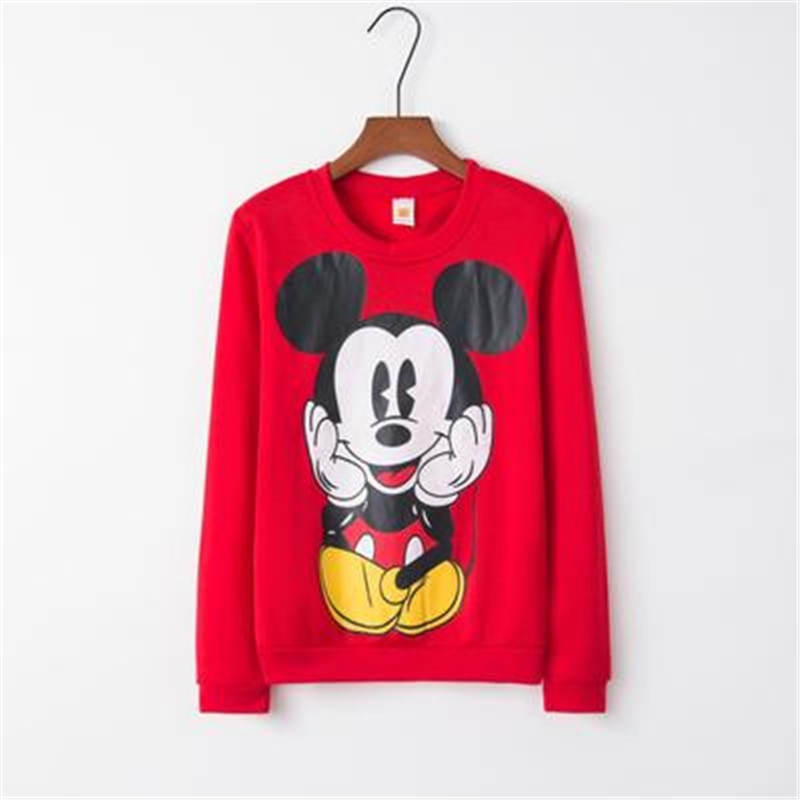 S-XXL Women Mickey Sweatshirt Cartoon Cute Long Sleeved Head Mickey Clothing Sweatshirt Ladies Casual Top