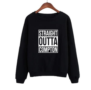 Fashion Letters Print Sweatshirt Women Autumn Casual O-neck Hoodies Tracksuit Straight Outta Compton Europe PopRap Clothes