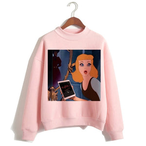 Female Clothes Sweatshirts Pullovers Cartoon Casual Harajuku Pullover Funny Princess Pink Hoodie Hip Hop Women Stree Twear