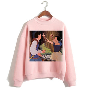 Female Clothes Sweatshirts Pullovers Cartoon Casual Harajuku Pullover Funny Princess Pink Hoodie Hip Hop Women Stree Twear