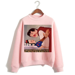 Female Clothes Sweatshirts Pullovers Cartoon Casual Harajuku Pullover Funny Princess Pink Hoodie Hip Hop Women Stree Twear