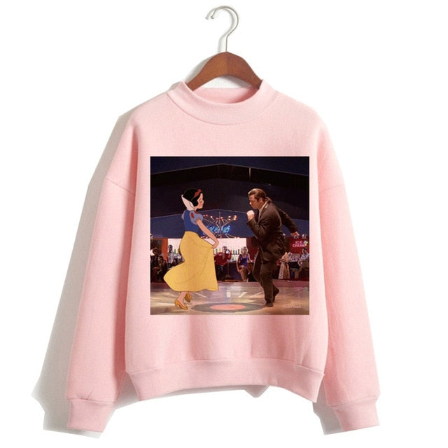 Female Clothes Sweatshirts Pullovers Cartoon Casual Harajuku Pullover Funny Princess Pink Hoodie Hip Hop Women Stree Twear