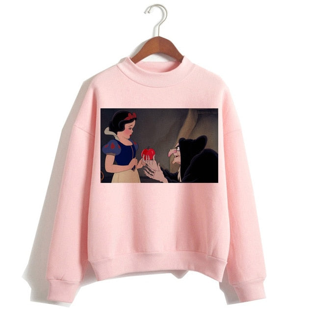 Female Clothes Sweatshirts Pullovers Cartoon Casual Harajuku Pullover Funny Princess Pink Hoodie Hip Hop Women Stree Twear