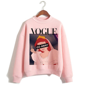 Female Clothes Sweatshirts Pullovers Cartoon Casual Harajuku Pullover Funny Princess Pink Hoodie Hip Hop Women Stree Twear