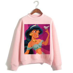 Female Clothes Sweatshirts Pullovers Cartoon Casual Harajuku Pullover Funny Princess Pink Hoodie Hip Hop Women Stree Twear