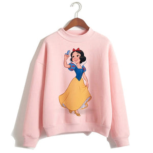 Female Clothes Sweatshirts Pullovers Cartoon Casual Harajuku Pullover Funny Princess Pink Hoodie Hip Hop Women Stree Twear