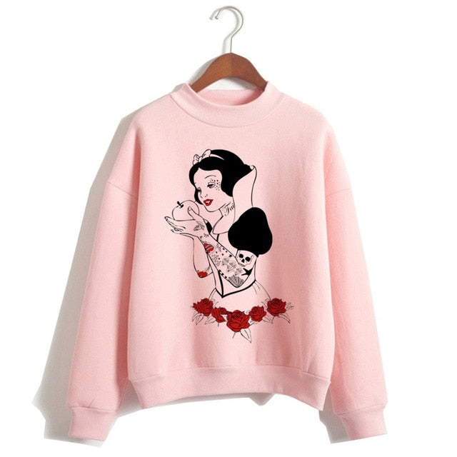 Female Clothes Sweatshirts Pullovers Cartoon Casual Harajuku Pullover Funny Princess Pink Hoodie Hip Hop Women Stree Twear