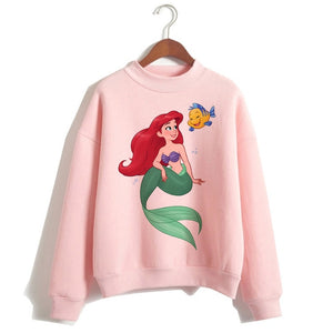 Female Clothes Sweatshirts Pullovers Cartoon Casual Harajuku Pullover Funny Princess Pink Hoodie Hip Hop Women Stree Twear