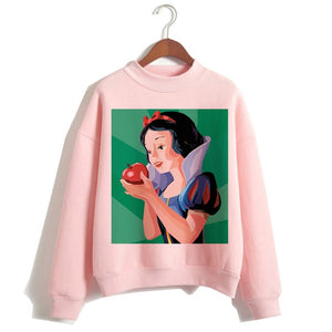 Female Clothes Sweatshirts Pullovers Cartoon Casual Harajuku Pullover Funny Princess Pink Hoodie Hip Hop Women Stree Twear