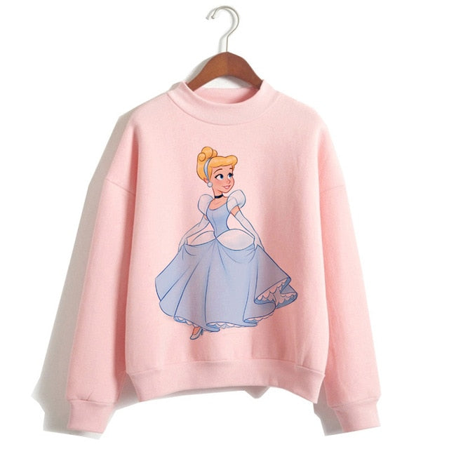 Female Clothes Sweatshirts Pullovers Cartoon Casual Harajuku Pullover Funny Princess Pink Hoodie Hip Hop Women Stree Twear