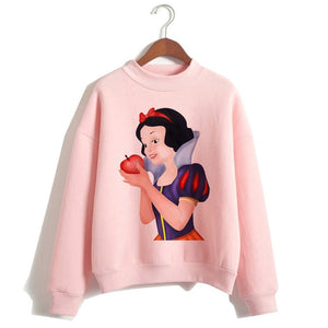 Female Clothes Sweatshirts Pullovers Cartoon Casual Harajuku Pullover Funny Princess Pink Hoodie Hip Hop Women Stree Twear