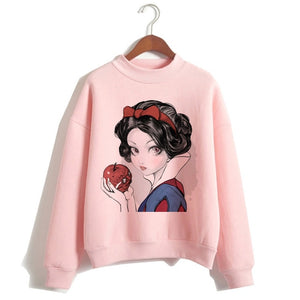 Female Clothes Sweatshirts Pullovers Cartoon Casual Harajuku Pullover Funny Princess Pink Hoodie Hip Hop Women Stree Twear