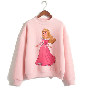 Female Clothes Sweatshirts Pullovers Cartoon Casual Harajuku Pullover Funny Princess Pink Hoodie Hip Hop Women Stree Twear