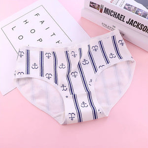 Cute Anchor Printing Panties  Girl Intimate Panty Women's Cotton Triangle Brief Woman Sailor Underwear Breathable Intimates