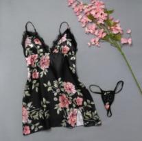 Robe De Nuit Femmes Mode Fleur Sexy Déshabillé En Dentelle Lingerie Sous-Vêtements Tentation Vêtements De Nuit Sexy Pijama Mujer