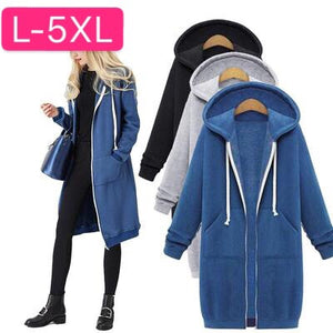 Women Hoodies Sweatshirts Plus size Autumn Winter Women Casual Thick Velvet Fleece Warm Outwear Long Sleeve Zipper Coat Jackets