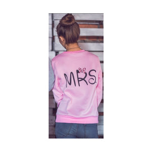 New Fashion MS and MR Letters Lovers Couple Long Sleeve Fleece Shirts Hoodie Sweatershirts Casual Tank Top Sudaderas Mujer 2018