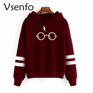 Vsenfo Harry Style Glasses Print Women Sweatshirt Hoodies Fleece Top Slim Tracksuit Brand Clothes Harajuku Trumble Moletom