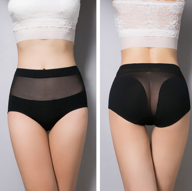 Women's cotton briefs hollow out high waist panties cotton underwear girl underpants lingerie