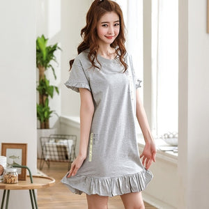 Summer Cute Women Sleepwear M-XXL Nightgowns Home Wear Girls Sleep Lounge Nightgrowns Dress Home Clothing