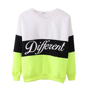 Letter Different Printed Women Fleeve Hoodies Spring Long Sleeve Sweatshirt Patchwork O-neck Pullovers sudaderas Autumn Winter