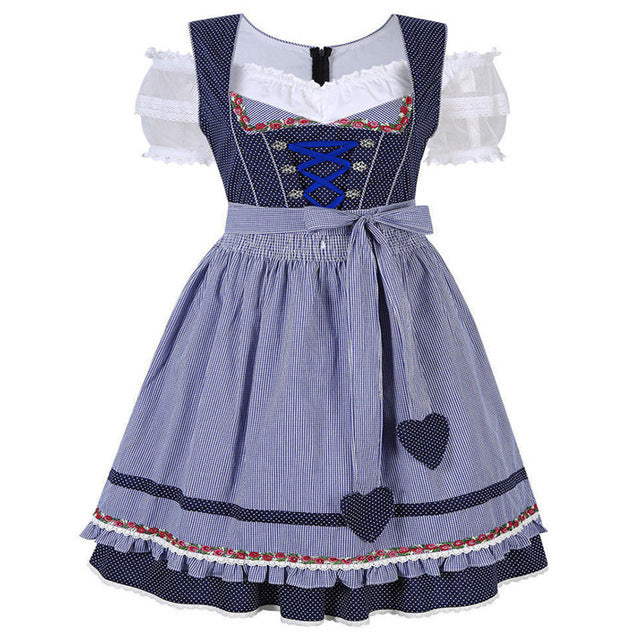 Dirndl Dress German Oktoberfest Bavarian Beer Wench Costume Maid Outfit Fancy