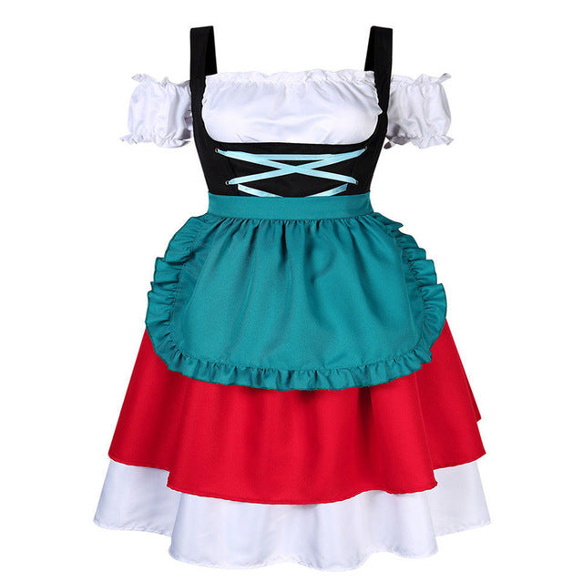 Dirndl Dress German Oktoberfest Bavarian Beer Wench Costume Maid Outfit Fancy