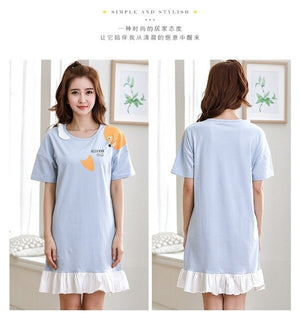 Summer Cute Women Sleepwear M-XXL Nightgowns Home Wear Girls Sleep Lounge Nightgrowns Dress Home Clothing