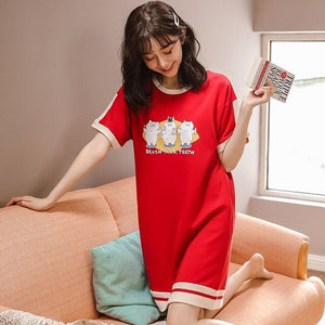 Summer Cute Women Sleepwear M-XXL Nightgowns Home Wear Girls Sleep Lounge Nightgrowns Dress Home Clothing