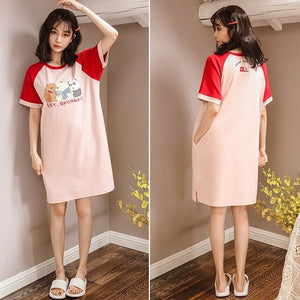 Summer Cute Women Sleepwear M-XXL Nightgowns Home Wear Girls Sleep Lounge Nightgrowns Dress Home Clothing