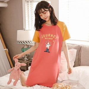 Summer Cute Women Sleepwear M-XXL Nightgowns Home Wear Girls Sleep Lounge Nightgrowns Dress Home Clothing