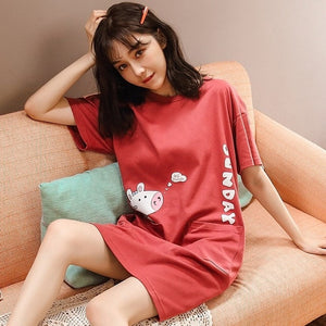 Summer Cute Women Sleepwear M-XXL Nightgowns Home Wear Girls Sleep Lounge Nightgrowns Dress Home Clothing