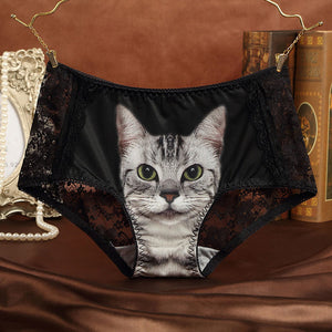 Cats Underwear Women Briefs Sexy Lace Seamless Anti Emptied 3D Short Breathable Pants Pink Panty Underpants Women Pussy  Panties