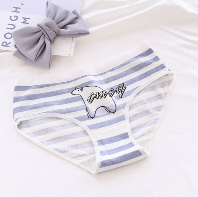 luckymily Bear Pattern Cotton Women Panties Cotton Underwear Women Briefs Lingerie Thongs Seamless Underpants Women's Intimates