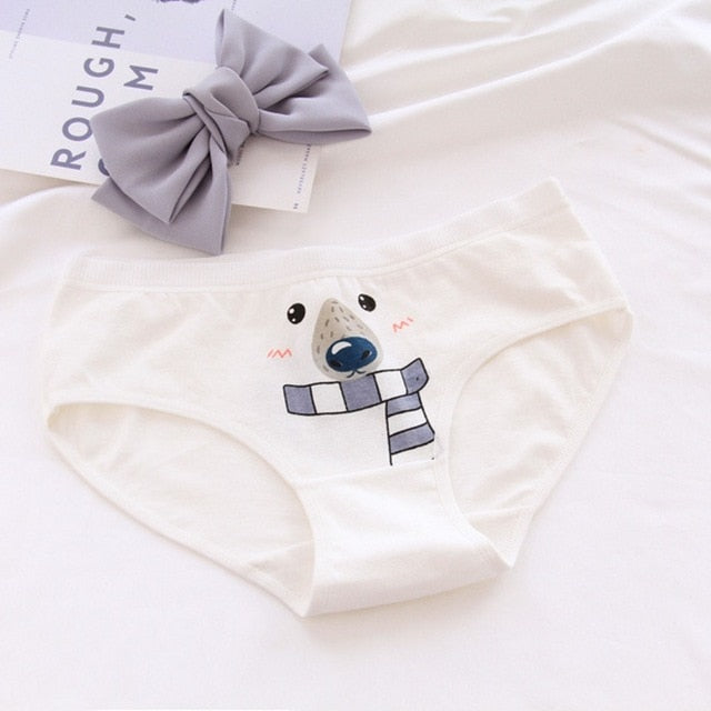 luckymily Bear Pattern Cotton Women Panties Cotton Underwear Women Briefs Lingerie Thongs Seamless Underpants Women's Intimates